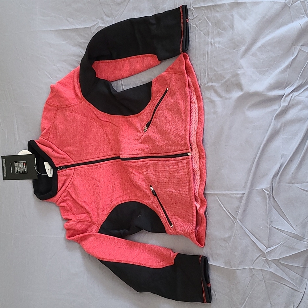 Sahalie Backcountry Women's Cardigan Polartec sz Medium pink black NWT